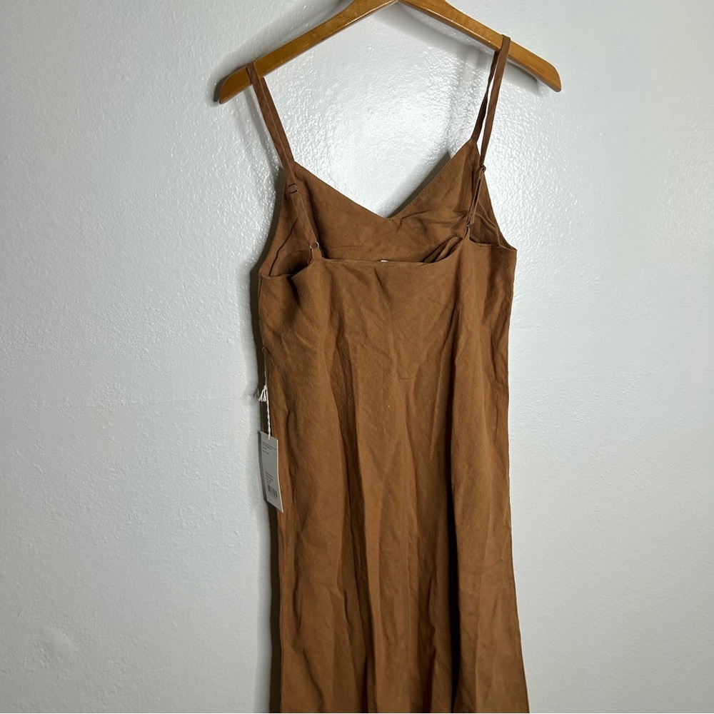 NWT MATE The Label Linen Midi Slip Dress in Sedona Size Medium - Picture 6 of 13